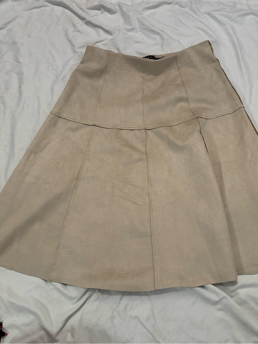 Beige A-Line Women's Skirt - Picture 6 of 6